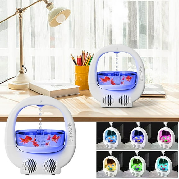 Oggfader Humidifiers for Home Gravity Humidifier Aromatherapy Machine Bluetooth Speaker Multifunctional Feng Shui Ornament Light Fish Tank