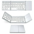 thumbnail image 1 of Oggfader Keyboards for Computers Bluetooth Keyboard Touchpad Foldable Tri fold Wireless For White, 1 of 5