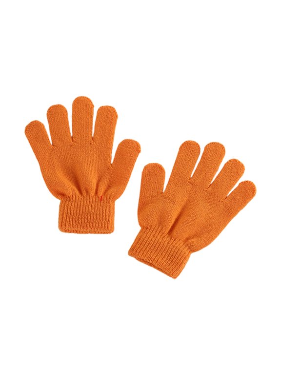 Ki-ds' Winter Fall Warm Knitted Gloves - Split Finger Solid Color Acrylic Unisex