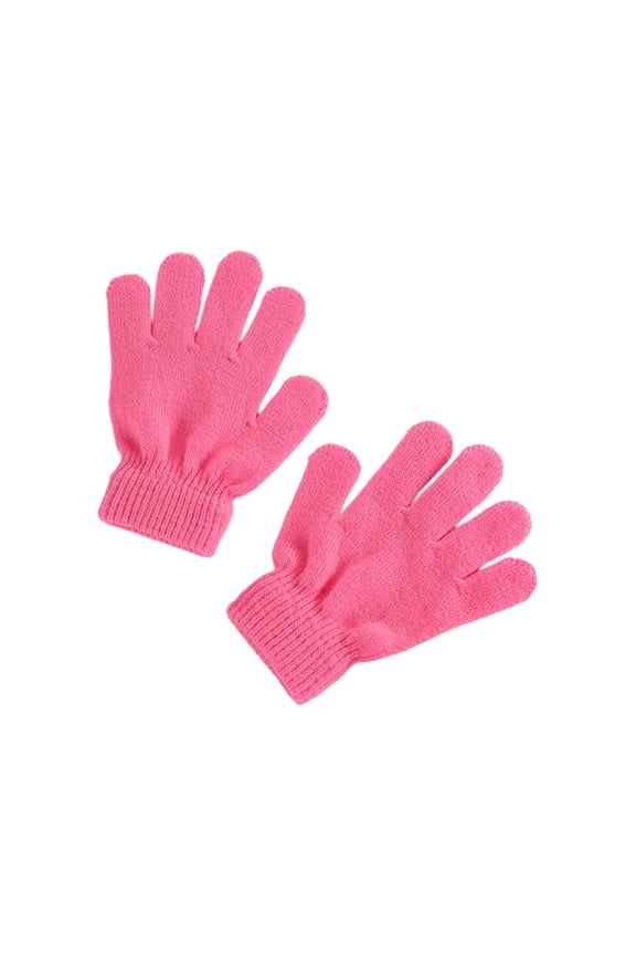 Ki-ds Winter Warm Split Finger Gloves - Solid Color Knitted Acrylic, Unisex Tod-dler Cold Weather Gloves