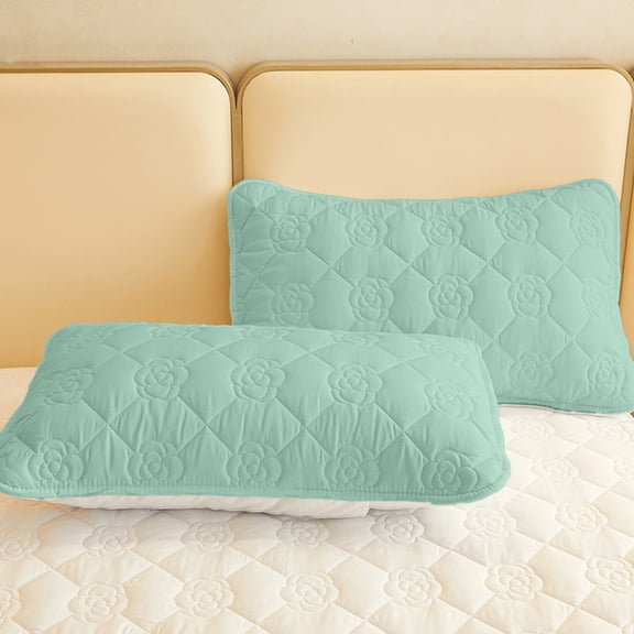 Oggfader King Size Mattress 48x74cm 18.8x29 Inches Pair Of Pillowcases Waterproof And Thickened Cotton Mattress Protective Cover Washed Cotton Pillowcase Cover Excluding Core Green
