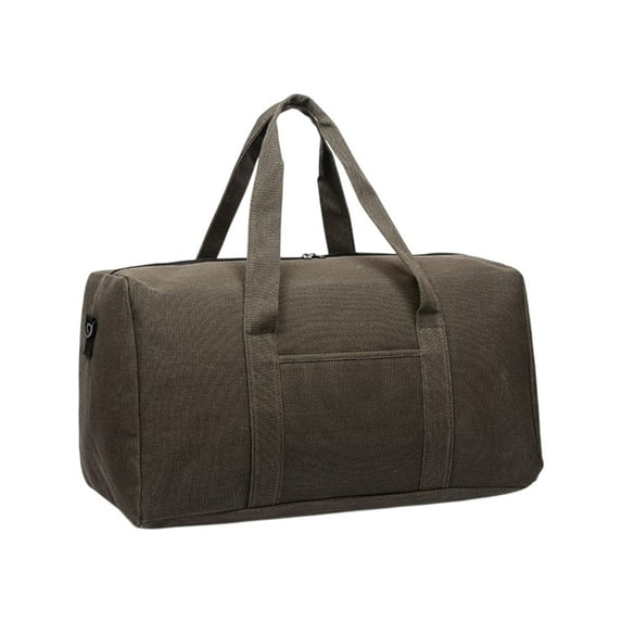 Oggfader Large Capacity Canvas Duffel Bag - Heavy Duty Moving Storage Bag with Reinforced Handles for Travel, Camping, College - 65x33x25cm, Coffee