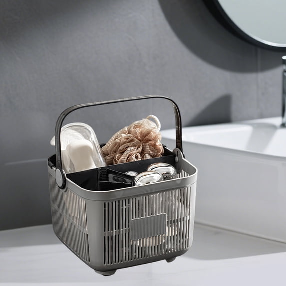 Oggfader Large Capacity Shower Caddy with Dry and Wet Separation, Portable Plastic Bathroom Storage Basket Organizer for Dorm College