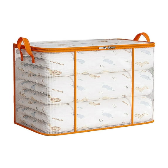 Oggfader Large Capacity Waterproof Moving Storage Bags - Clear PVC with Sturdy Zipper, Foldable Organizer for Quilts, Clothes, Bedding, 23.6x15.7x13.8 Inch