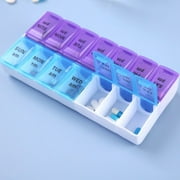 Oggfader Large Pill Organizer 7 Day 2 Times a Day Weekly Pill Box Tablet Dispenser Organiser Weekly Storage Case For Am Pm Pill Container Vitamin Case Twice a Day Morning Bedtime