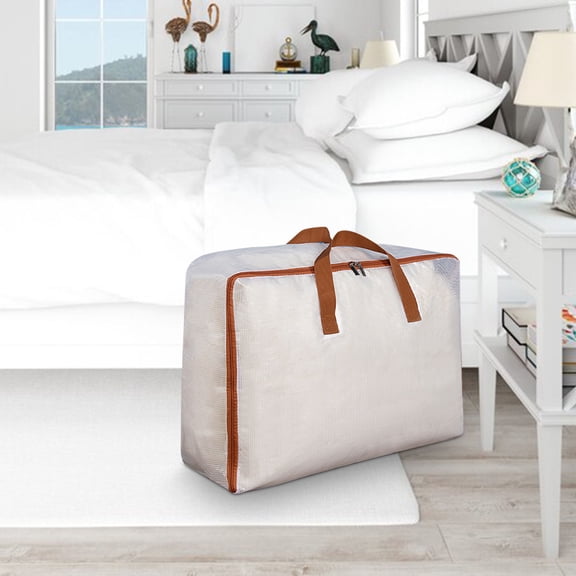 Oggfader Large Storage Bags Clear Quilt packing Bag moving Thickened Sorting Bag Mesh Clip Cloth Large Capacity Luggage Bag