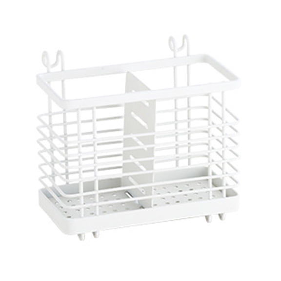 Oggfader Large White Iron Utensil Drying Rack, Ventilated, Countertop/Wall Mounted for Kitchen, Camping, Party