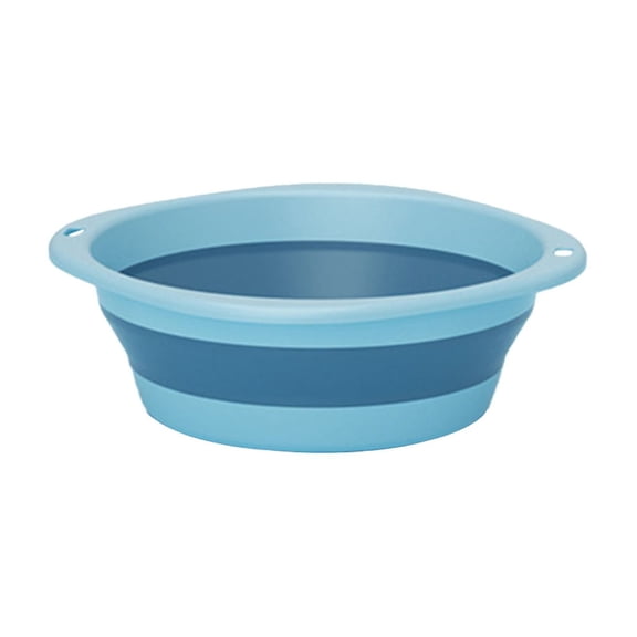 Oggfader Light Blue Collapsible Basin - Folding Portable for Kitchen Dish, Foot Bath, Camping & BBQ - Anti-Slip Plastic