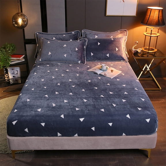 Oggfader Mattress Topper Warmth Fleece Extra Soft Cozy Fitted Bed Sheet