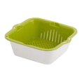 thumbnail image 1 of Oggfader Medium Green Food Safe Plastic Draining Basket - Multi-Purpose Kitchen Drainer for Vegetables, Pasta, Easy Clean, Space Saving Organizer, 1 of 7