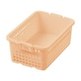 thumbnail image 1 of Oggfader Medium Pink Plastic Storage Basket with Handles - Stackable Organizer for Kitchen, Snacks, Toys, Home Cabinet, Medium Size, 1 of 6