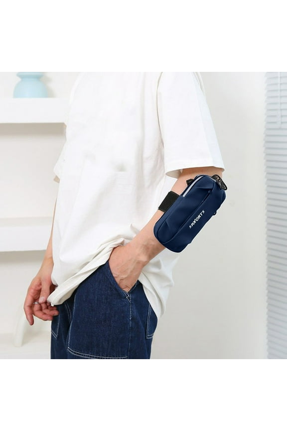 School Supplies Men's And Women's Fitness Breathable Outdoor Cycling Men's Arm Bag Casual Mobile Phone Bag Wholesale Trendy Bag Sports Crossbody Mobile Phone Bag,Blue