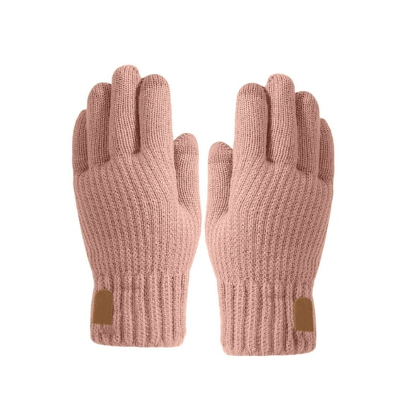 Oggfader Men's Winter Touchscreen Gloves, Fleece Lined Thick Knitted, Warm for Outdoor Activities, 2 Pairs