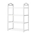 thumbnail image 1 of Oggfader Nail-Free 4 Tier Shoe Rack White, Minimalist Space Saving Shoe Storage, No Drill Assembly, Compact for Entryway Small Apartment, 1 of 6
