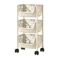 thumbnail image 1 of Oggfader Narrow Rolling Storage Cart, 3-Tier Mobile Shelf with Wheels & Brake, Plastic Organizer for Bathroom, Kitchen - Space-Saving Gap Storage, 1 of 6