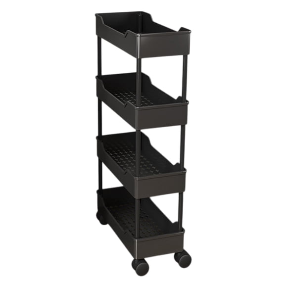 Oggfader Narrow Rolling Storage Cart, Multi-Layer Plastic with Brake, Easy Assembly, Slim Mobile Shelf for Bathroom Kitchen Living Room