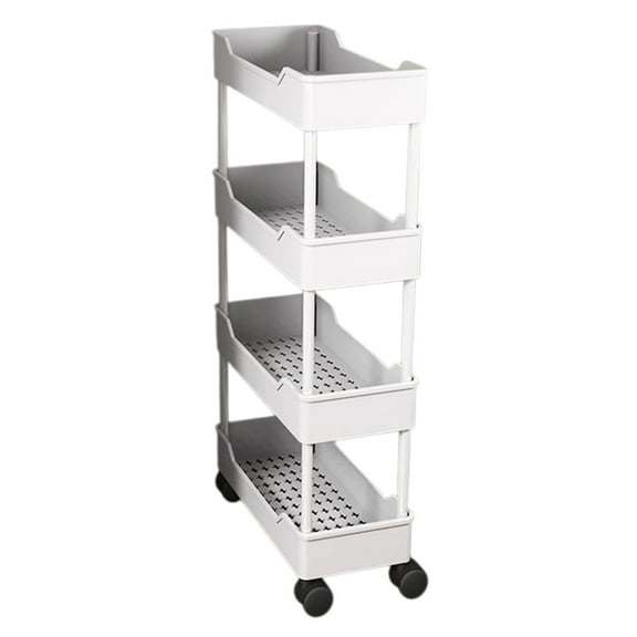 Oggfader Narrow Rolling Storage Cart, Multi-Tier Plastic Slim Mobile Rack with Brake, Space-Saving for Bathroom Kitchen