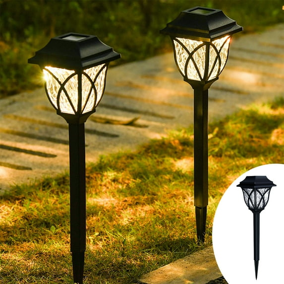Oggfader Outdoor Solar Lights for Yard Solar Lights Water Proof Supper Bright Up To 10 Hrs Stainless Steel Metal Auto Off Lights Powered Lights For Garden Yard