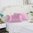 thumbnail image 1 of Yarino Pillow Cases Set Of 2 Pillow Cases Satin Pillowcases For Hair And Skin Pillowcasess Standard Size Luxury And Soft Satin Pillowcovers 2 Pack (20x30 Inches) Standard Pink Size 51x76cm/ 20x30in, 1 of 8