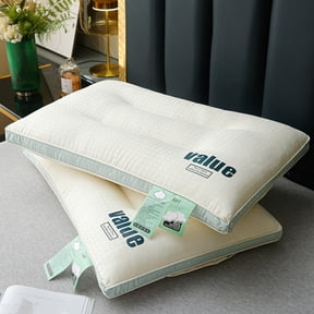 Oggfader Pillows for Bed King SPA Neck Protection Pillow Knitted Cottons Class Pillow Core Breathable Adult Household College Student Soft