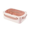thumbnail image 1 of Oggfader Pink Divided Lunch Box - Microwave Safe, Leak Proof - For Work & Stu-dents - With Utensils, Plastic, 1 of 6