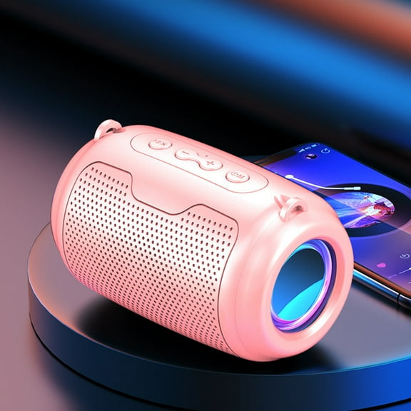 Oggfader Portable Bluetooth Speaker for Adult Wireless Bluetooth Speaker Subwoofer Big Volume Mobile Phone Mini Audio Home User Outdoor Carry Portable Girls Bocinas De Bluetooth Pink