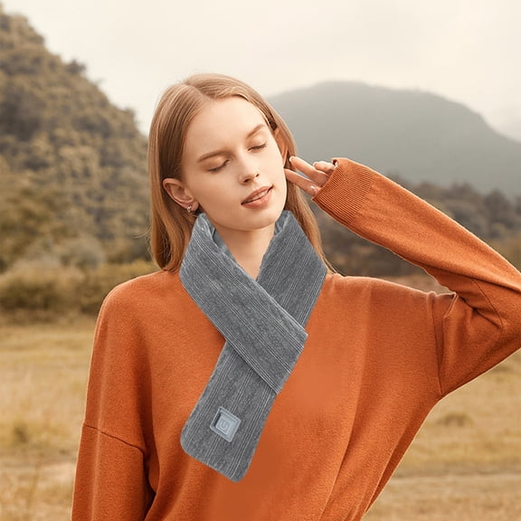 Oggfader Portable Heating Pad Heating Scarf Three Gear Regulation USB Heater Heating Neck Brace Heating Pads Three Gear Temperature Control Winter Heating Scarf Gift For Girl/boy Gray