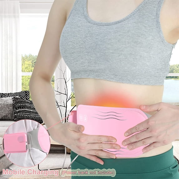 Oggfader Portable Heating Pad New Menstruation Tool Menstruation Hot Compress Girl's Abdomen Nursing Heating Pad Warming Belt pink