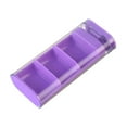 thumbnail image 1 of Oggfader Purple 3 Compartment Pill Organizer, Slide Out Design - Transparent Portable Medication Box for Daily Use & Travel, 1 of 6