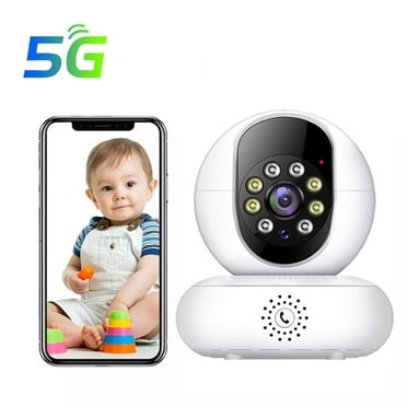 Oggfader Security Cameras Wireless Wifi Outdoor 5G HD 1080P Network Home Monitor Indoor Monitoring Camera Two-way Voice Mobile Tracking Alarm Intelligent Full-color Night Vision,16*12*10cm