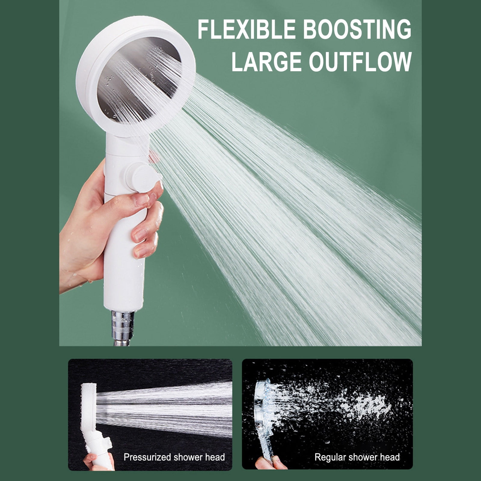 Oggfader Shower Head With Handheld Supercharged Water Purification Showerhead With Large Jade