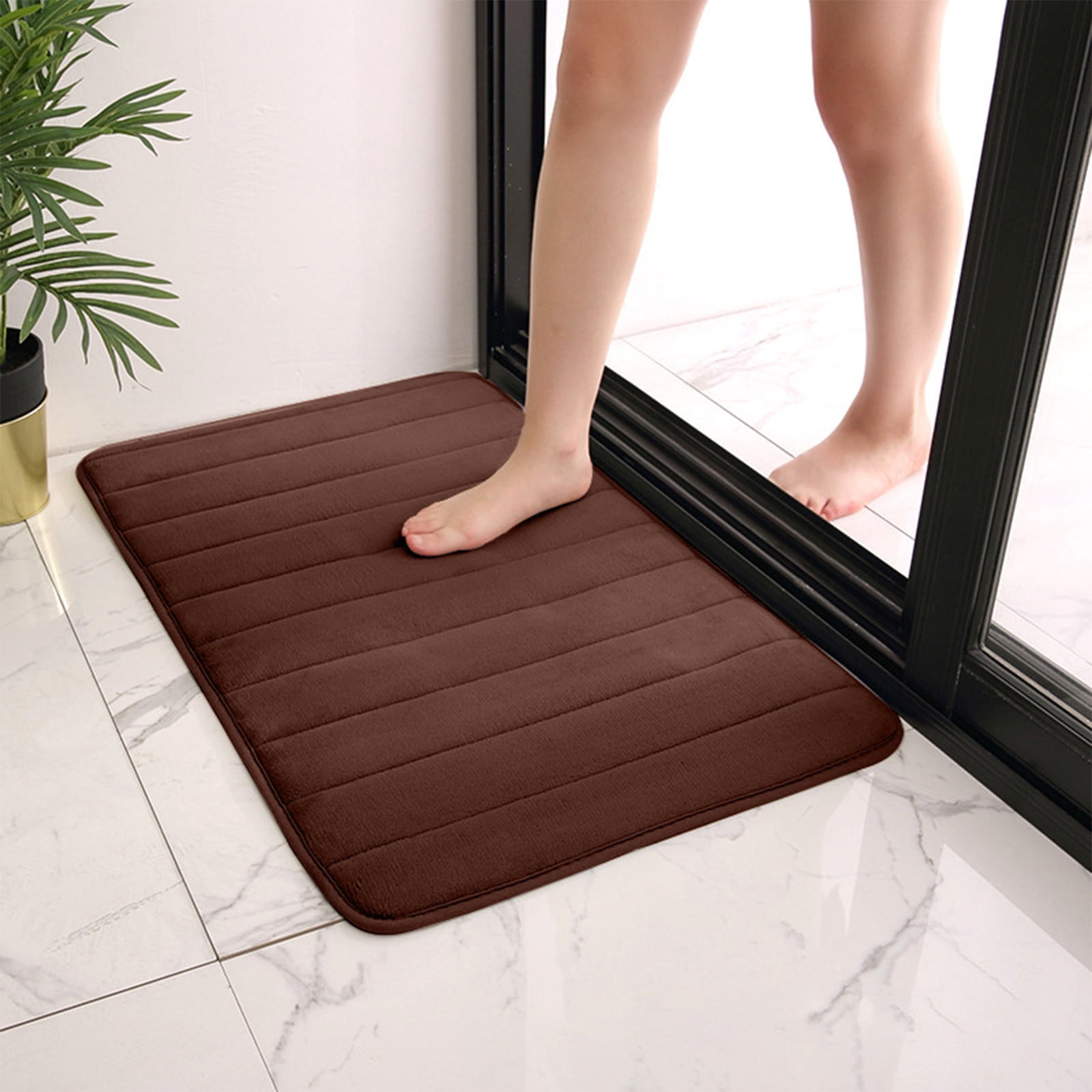 Oggfader Shower Mat Carpet Bedroom Mat Nonslip Bathroom Foot Mat