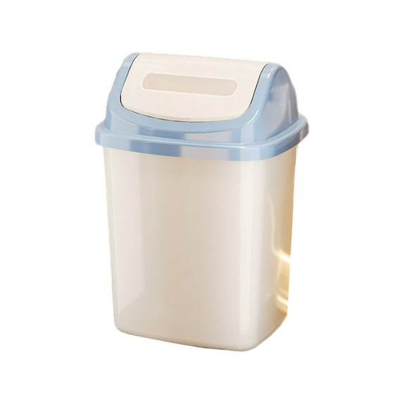 Oggfader Slim White Trash Can with Press Flip Lid - Plastic Narrow Garbage Can, Space-Saving for Bathroom, Bedroom, Office