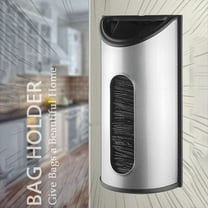 Oggfader Small Garbage Bags Plastic Bag And Dispenser Brushed Easy Wall Mount Bag Stainless Steel Silver