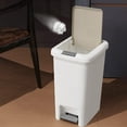 thumbnail image 1 of Oggfader Small Hands-Free Step Trash Can with Lid, Dual Opening Touch Top and Pedal, Odor Proof Plastic Garbage Can for Bathroom Kitchen Office, Space Saving 7 Inch, 1 of 6