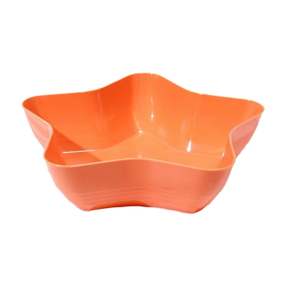 Oggfader Small Orange Star-Shaped Plastic Divided Detachable Fruit Tray - Perfect for Snacks, Candy, Coffee Table & Picnic