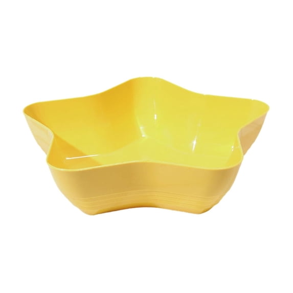 Oggfader Small Star-Shaped Yellow Plastic Divided Detachable Fruit Tray - Snack Storage Box for Coffee Table & Picnic