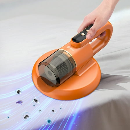 Oggfader Small Vacuum Cleaners for Home Bed Vacuum Cleaner Strong Suction And Low Noise Washable Filter For Clean Wireless Handheld Vacuum Effectively Clean Up Bed Mattress Vacuum Sofas Yellow