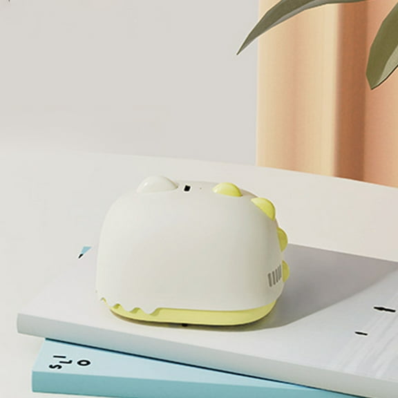 Oggfader Small Vacuum Cleaners for Home Mini Desktop Vacuum Cleaner USB Charging Port Adorable Dinosaur Shape Vacuum Cleaner Office School Portable Yellow