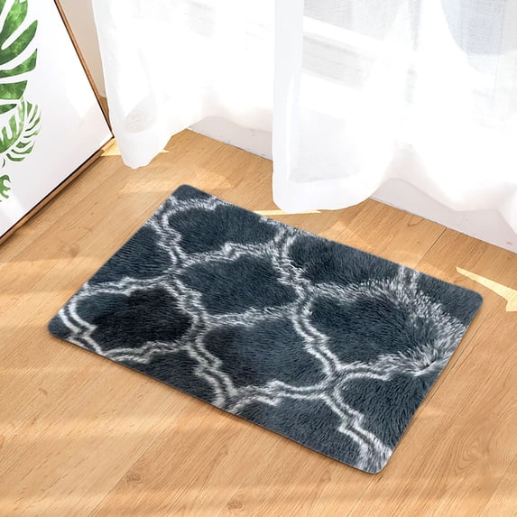 Oggfader Soft Rugs Anti Skid Area Rug Dining Room Home Bedroom Carpet Floor Gray 32in x 20in