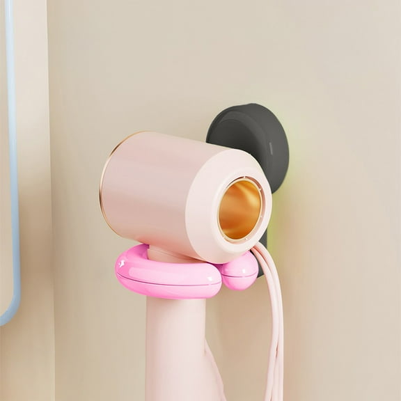 Oggfader Suction Cup Hair Dryer Holder Wall Mounted, No Drilling Bathroom Storage Rack for Blow Dryer, Space Saving Organizer, Universal Fit for Home and Salon, Red