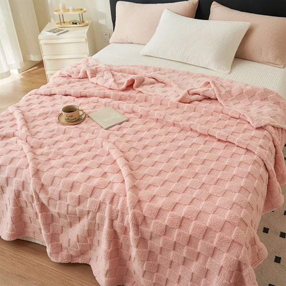 Oggfader Summer Blankets for Beds Cotton Bed Blanket Cotton Thermal Throw Blanket Lightweight Bed Throw Breathable Premium Soft Comfortable Machine Washable Blanket For All Season Pink