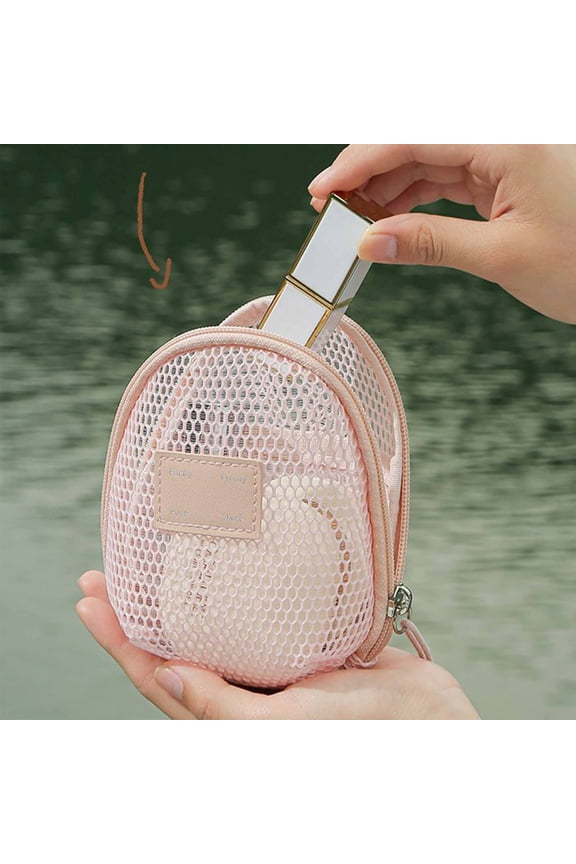 TSA Approved Clear Toiletry Bag Mesh Travel Makeup Bag for Women Portable Cosmetic Pouch Liquid Organizer Small Zippered Case