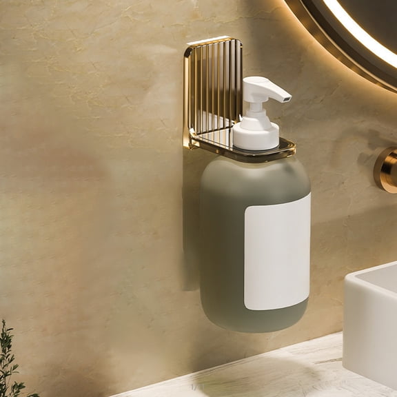 Oggfader Transparent Non-Slip Shower Caddy No Drilling Adhesive Wall Mounted Bathroom Organizer Renter Friendly Shampoo & Soap Dispenser Holder