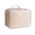 thumbnail image 1 of Oggfader Travel Shoe Organizer, Water-Resistant Twill Fabric, Large Capacity with 3 Compartments, Hanging Luggage Organizer for Shoes & Clothes, Beige, 1 of 6