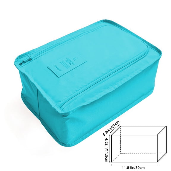 Oggfader Travel Shoe Organizer - Waterproof Foldable Portable Storage Bag, Durable Polyester, Multifunctional for Suitcase, Gym & Trips, Sky Blue