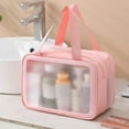 thumbnail image 1 of Oggfader Travel Toiletry Bag, Large Clear Cosmetic Case Dopp Kit with Handle, Translucent PU Travel Organizer for Toiletries & Accessories, 1 of 6