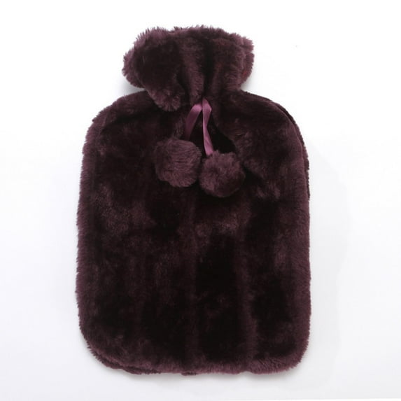 Oggfader Water Bottles Reusable 2L Hot Water Bottle Faux Fleece Cloth Cover Thermotherapy Fresh keeping Cover Hot Warming Cold Protection Removable Faux rabbit fur