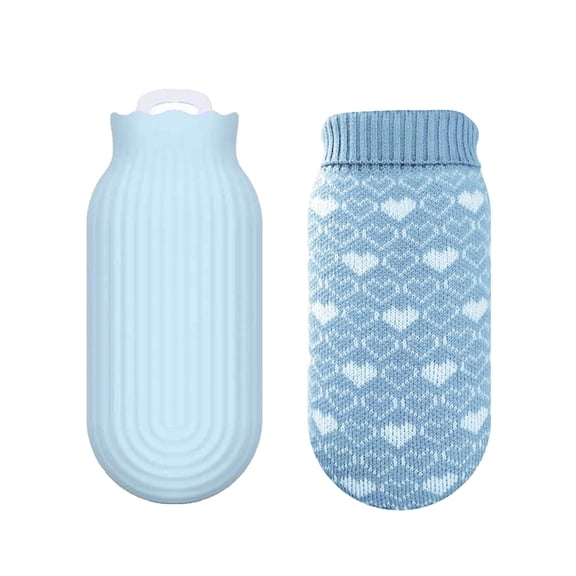 Oggfader Water Bottles Reusable Hot Water Bottle Mini Heating Water Injection Warming Handbag 550ml