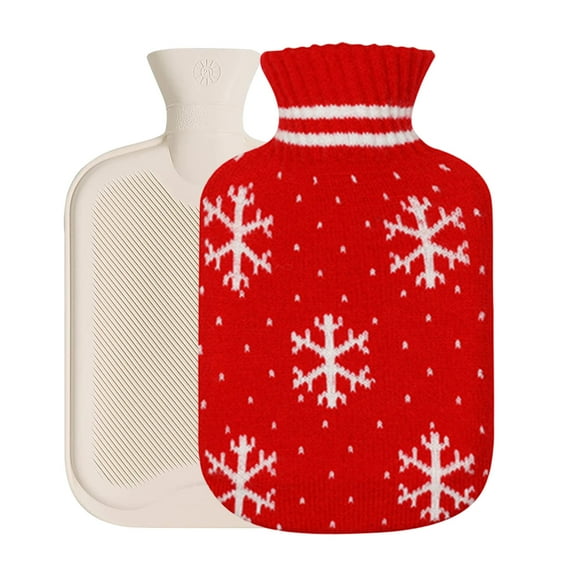 Oggfader Water Bottles Reusable Hot Water Bottle With Cover 350ML Bed Bottle With Soft Fleece Cover Bed Bottle Provides Warmth Gift rubber
